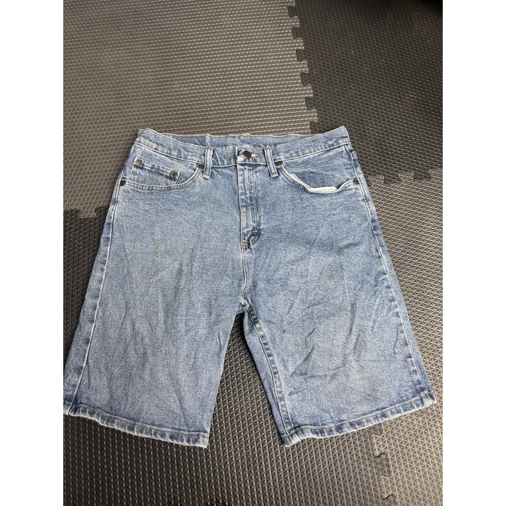 Wrangler Men's Size 32 Denim Jean Shorts Blue Cotton Blend Regular Fit